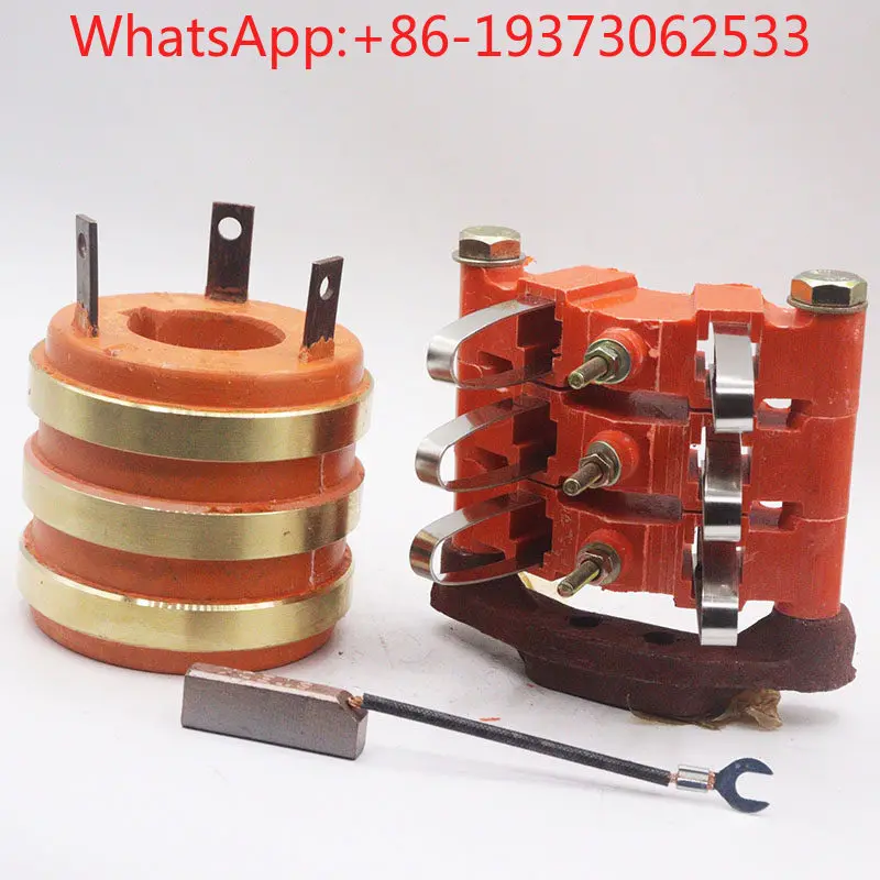 Conductive Slip Ring Collector Ring 3-way Inner Diameter 35 40 45 FRP Bakelite Carbon Brush Holder Key 10