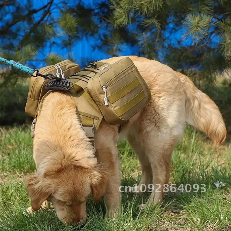 Nieuwe Tactische Hond Harnas Rugzak Militaire Huisdier Medium Tas Vest Hond Outdoor voor Rugzakken Honden Voedsel Hond Grote Wandelwandeling