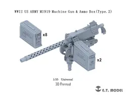 ET MODEL   1:35 P35-292 WWII U.S.Army M1919 Machine Gun & Ammo Box(Type.2）