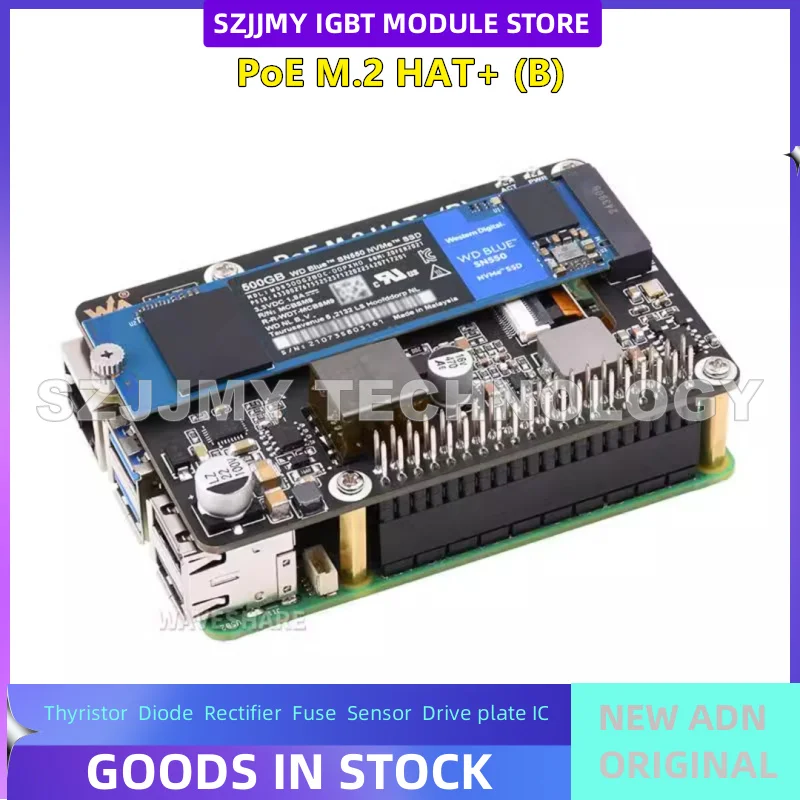 NEW ORIGINAL IN STOCK  Raspberry Pi PI5 PCIe to M.2 interface hard drive PoE expansion board HAT+standard supports NVMe protocol