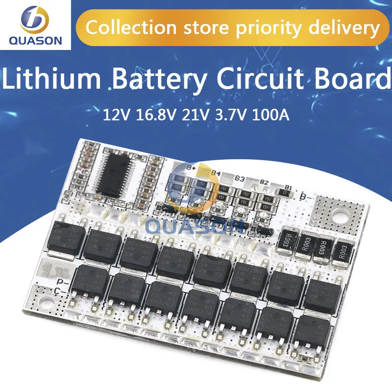 3s/4s/5s Bms 12v 16.8v 21v 3.7v 100a Li-ion Lmo Ternary Lithium Battery Protection Circuit Board Li-polymer Balance Charging