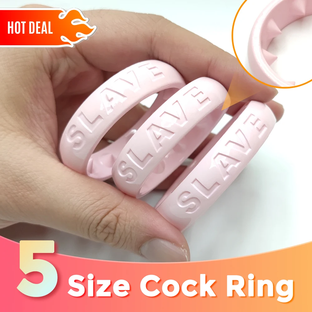 

Pink Spiked Cock Ring Male Bondage Lock Delay Ejaculation Scrotum Penis Glans Ring BDSM 18+ Gay Sissy Ladyboy Sex Toys for Men