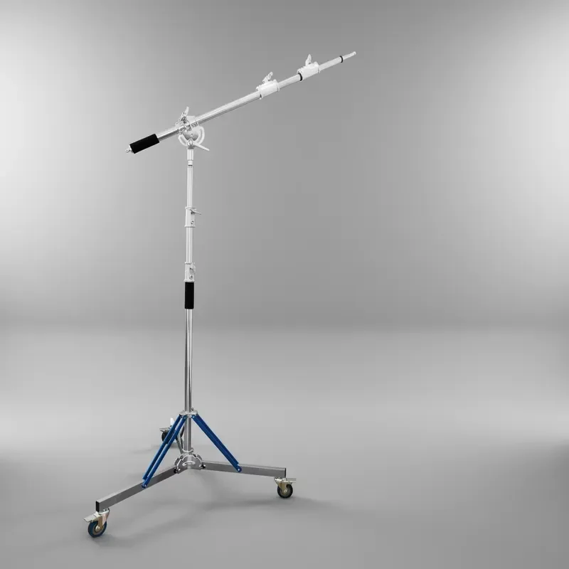 Heavy Duty Stainless Steel Tripod Light Stand 3.3M Remote Adjustable with C Bracket Arm and Wheeled Load Box for Professional