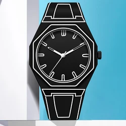 SHUAIKE 1160  Modern 3D Sketch Art Fashion Leisure Quartz Movement Watch Creative Design Lightweight Waterproof Watch