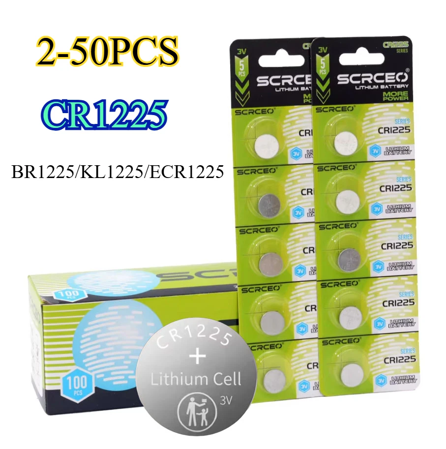 

2-50pcs CR1225 3v Lithium Battery Bulk Compatible with CR 1225 Batteries BR1225 KL1225 ECR1225 for Calculator Watch Car Key