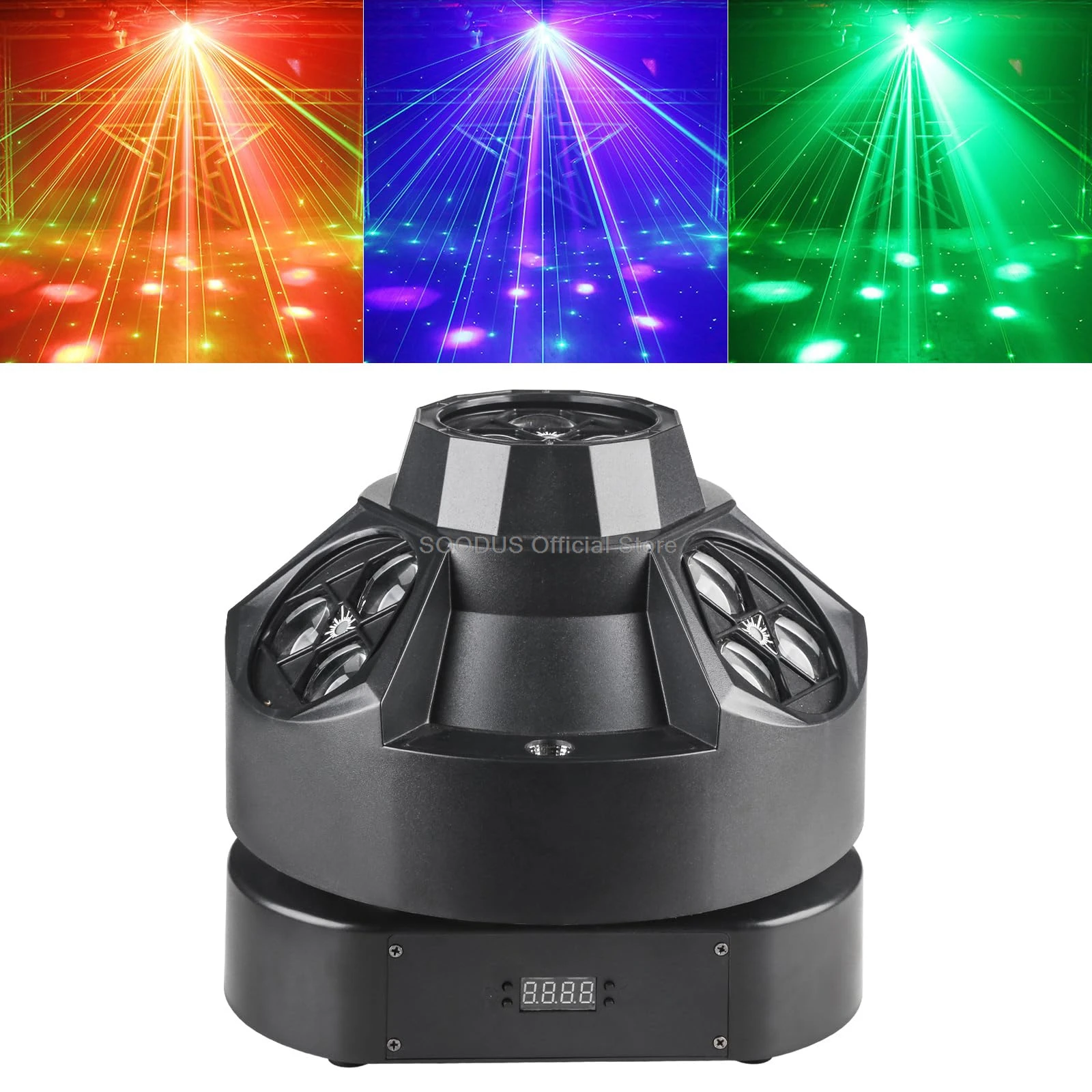 DJ LED Light Strobe 200W RGBW 4in1 DJ Stage Light Infinite Rotation DJ Lights with Sound Activated for Wedding Party Live House