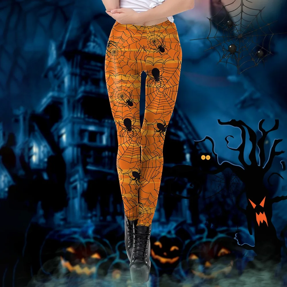 

Halloween Pants Fashion Printed Stretch Leggings Pumpkinheads 3d Digital Printing Female Products Legging Women Gothic Clothing