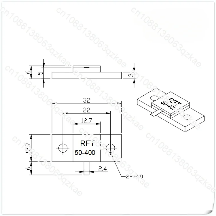 RF resistor 50 ohms 400W frequency 2.5G high power end point load resistor factory direct sales