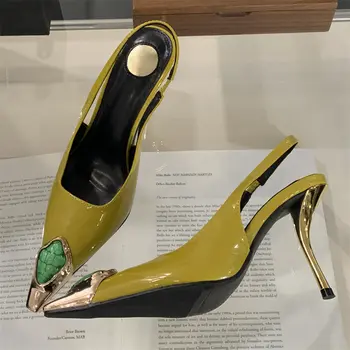 Eilyken 街頭風格設計鑲嵌鑽石女士高跟涼鞋優雅性感細跟尖頭宴會舞會露跟鞋 8 最佳銷售 鑽石高跟鞋 - №2