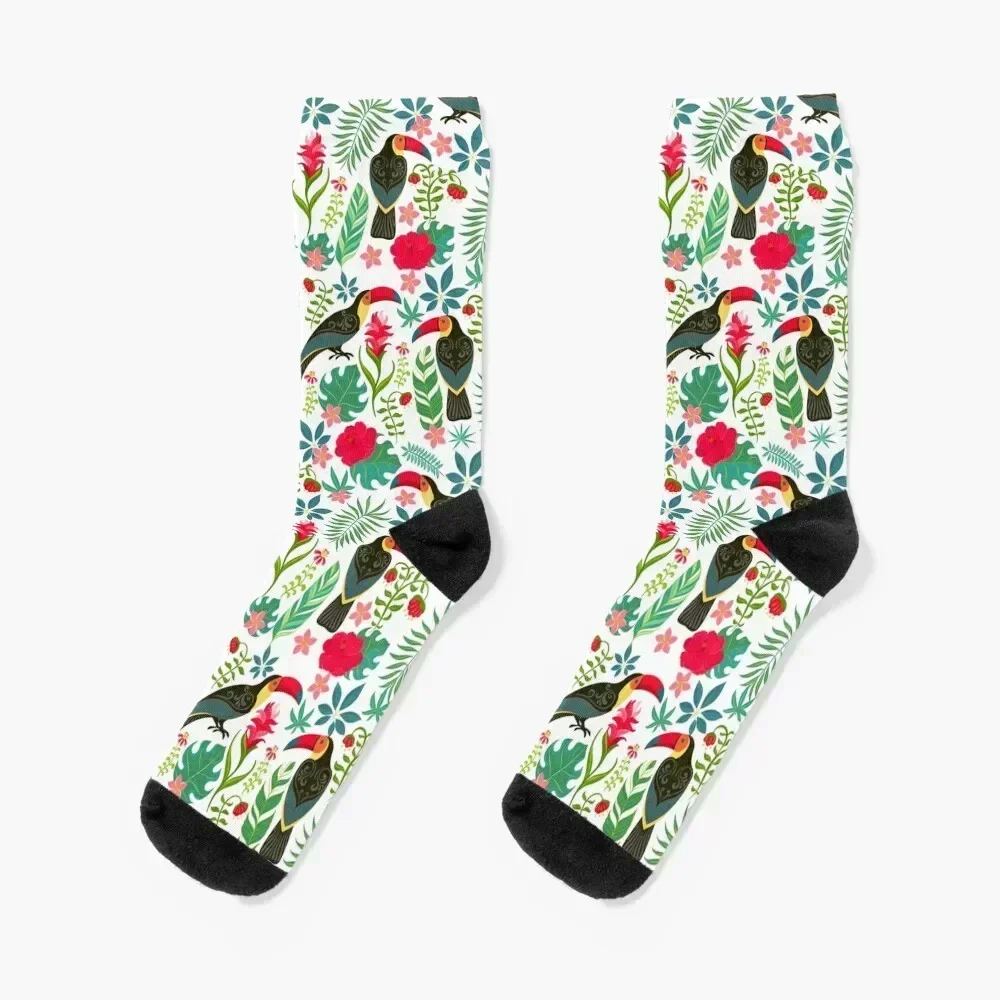 

Floral Toucan Socks Crossfit anime colored anti-slip Socks Male Women's