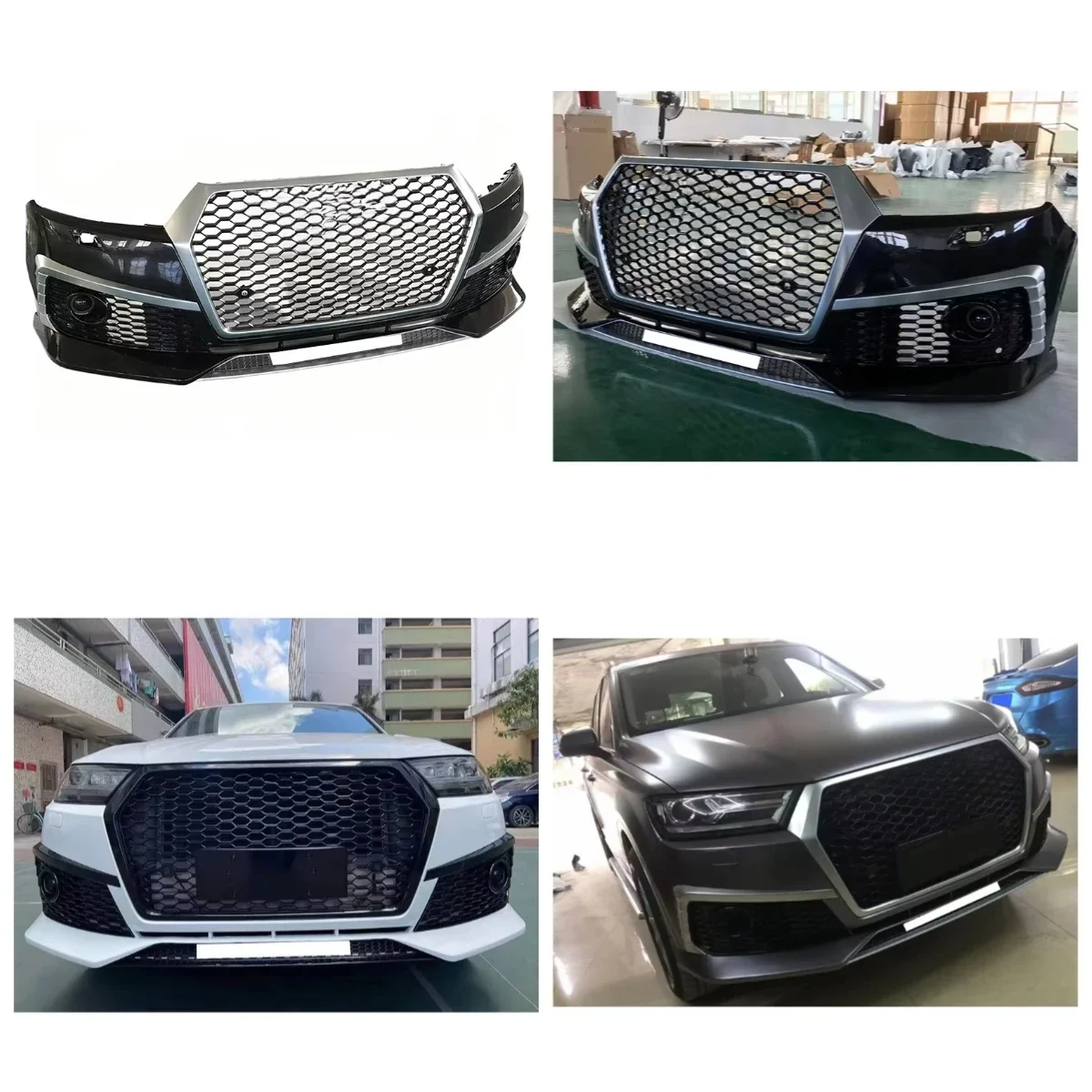 

BP Upgrade Car Body Kit Front Bumper with Honeycomb Grille for Q7 SQ7 to RSQ7 2016 2017 2018 2019