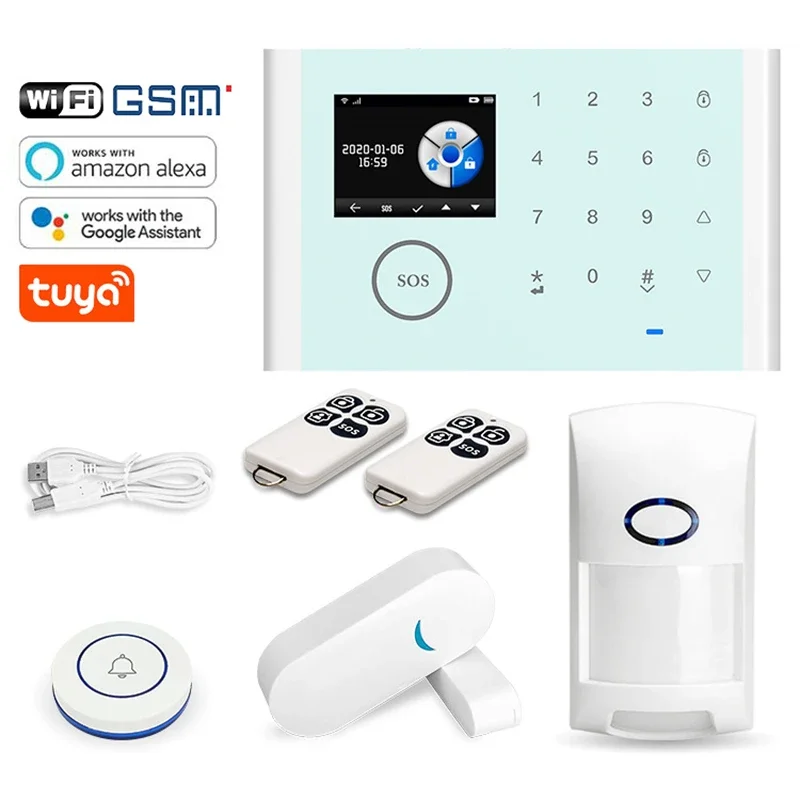 2021 Multi-Language Anti-Theft 433MHz Tuya Wireless WIFI Smart Home Security Alarm System