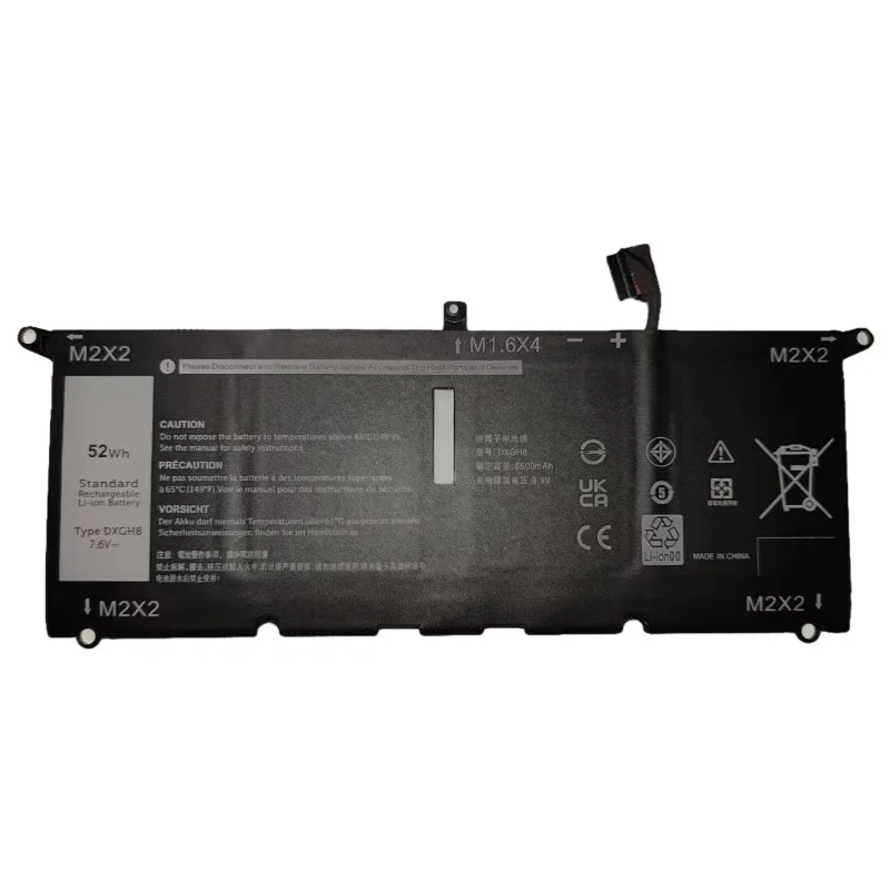 7.6V 52Wh/6500mAh DXGH8 Laptop Battery for Dell XPS 13 9370 9380 7390 Inspiron 7490 Vostro 5390 5391 HK6N5 Latitude 3301 3311
