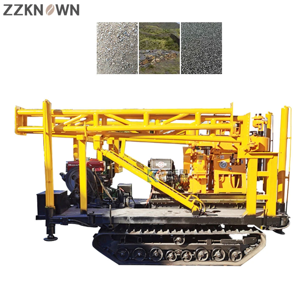 Bore Well Drilling Machin Core Drilling Machine Gold Mining Drilling Rig Diesel Engine Tracked With Rack