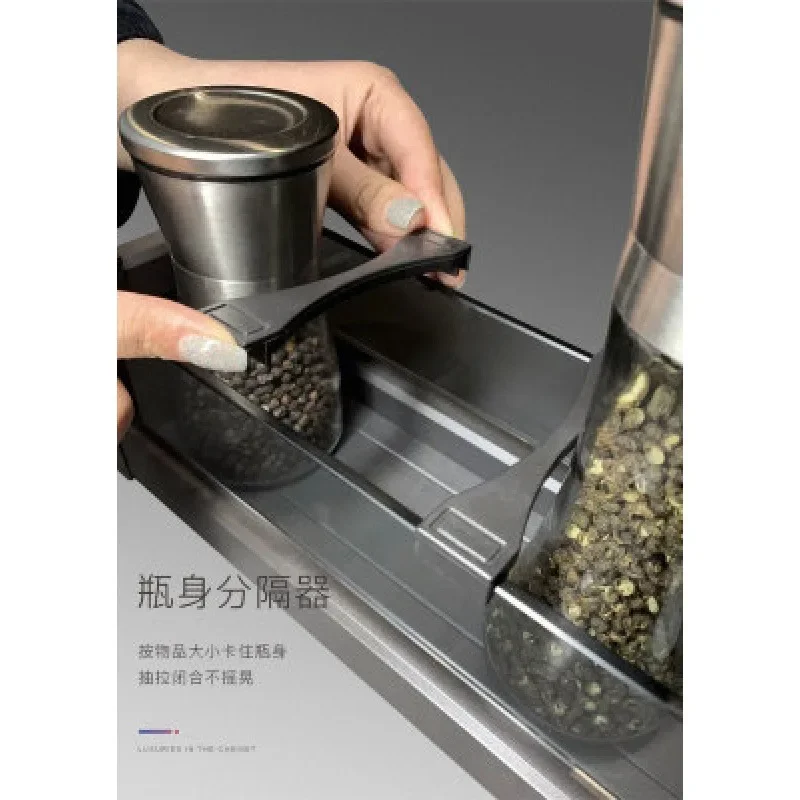 Star seasoning basket aluminum alloy functional pull basket kitchen cabinet track drawer damping pull basket source manufacturer