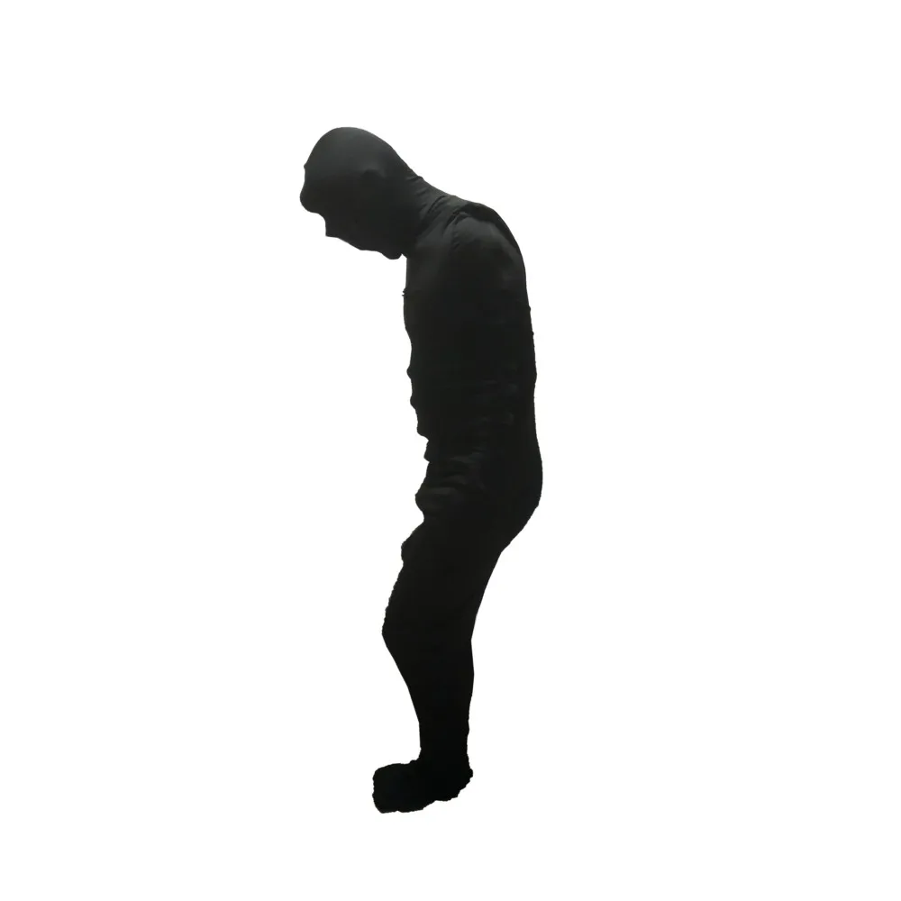 Unisex Mummy black Spandex Mummy Suit Outfit Costumes Sleeping Bag With inner sleeves Halloween Cosplay Suit open mesh eyes