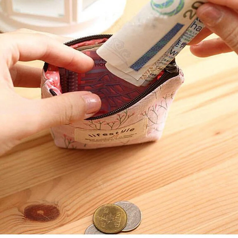 여성용 미니 귀여운 동전 지갑 저렴한 캐주얼 키 머니 백 여성용 패션 플로럴 동전 지갑 휴대용 지퍼 작은 사각 가방