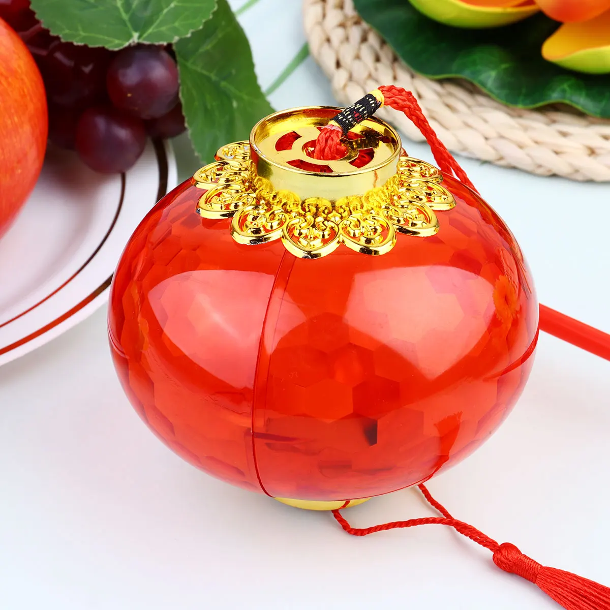 

Red Plastic Hand Held Lantern Small Decorative Materials Festival Wedding Birthday Party Lantern