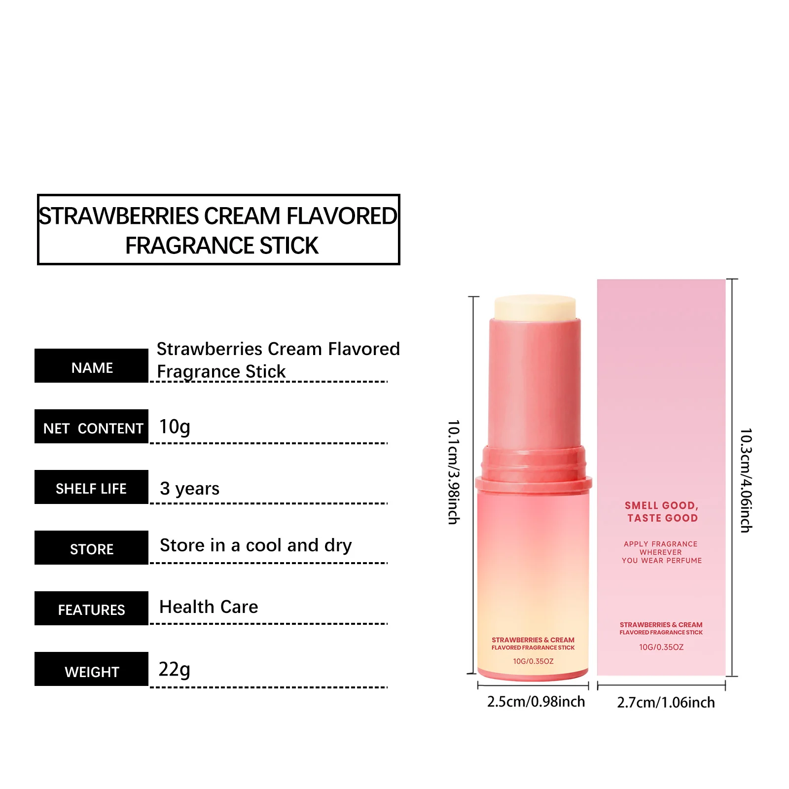 Beauty Care Duftstick Erdbeer-Süßfruchtiger Langanhaltender Duft Tragbar für Reisen Tägliches Pendeln Dates Frauen Geschenk – Detail 1