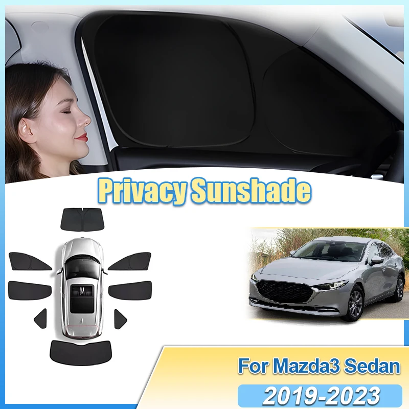 

For Mazda3 Sedan Axela BP 2019-2023 Sunscreen Full Windshield Cover Anti-UV Car Side Window Foldable Privacy Shield Accessories