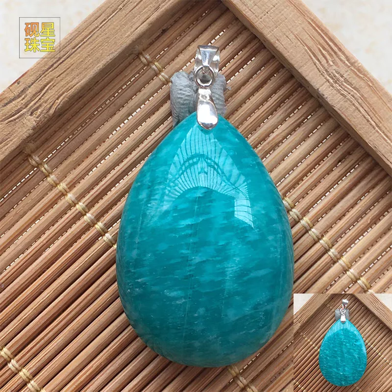 

Natural Green Amazonite Water Drop Bead Pendant Green Amazonite Rare Women Men Crystal Healing Women Men Necklace AAAAA