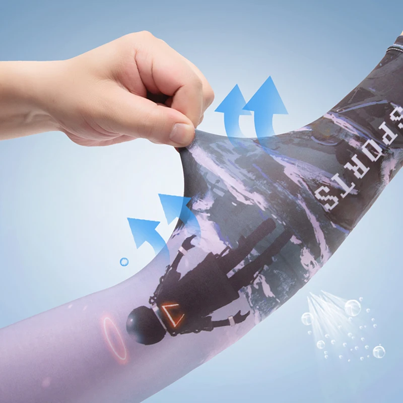 Summer Outdoor Sun Protection Ice Sleeves Ice Silk Full Face Masks UV Resistant Sports Riding Gloves Sleeves Sun Protection Mask