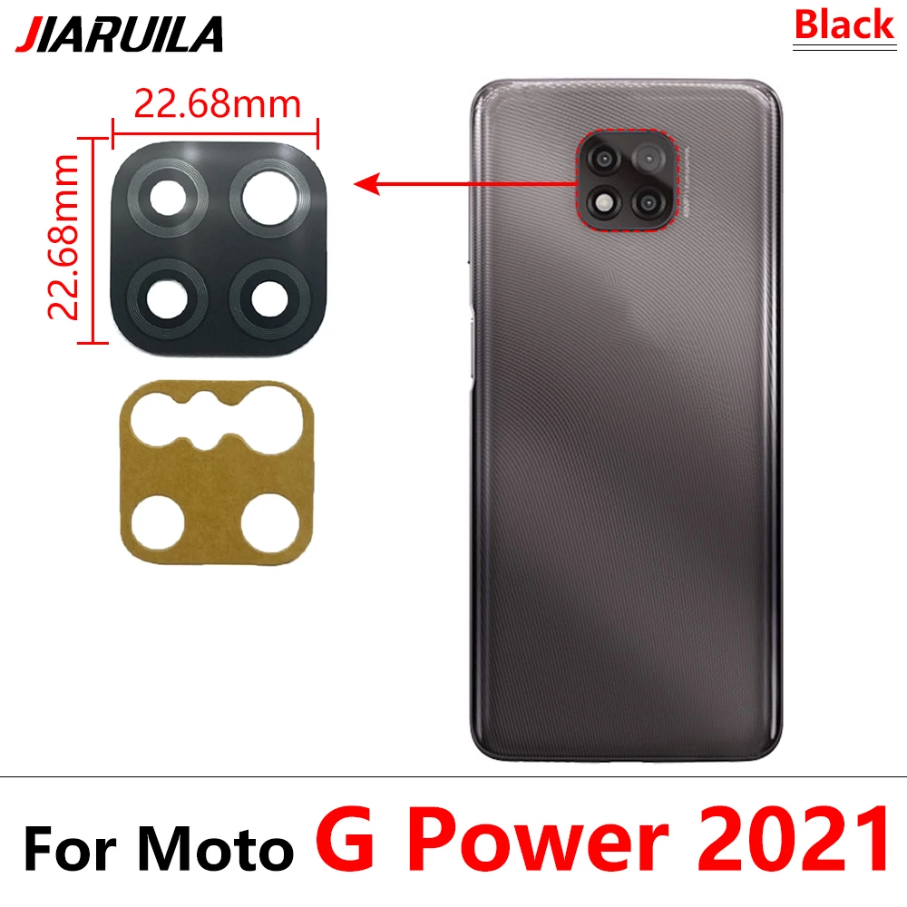 10 Pcs Camera Glass Lens Back Rear Camera Glass Lens with Glue Replacement Repair Spare Parts For MOTORORA Moto G Power 2021