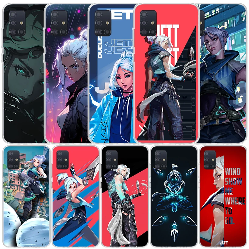 Valorant Jett Silicon Call Phone Case For Samsung Galaxy A52 A51 A50S A42 A32 A22 A12 A02S A30S A20S A10S A41 A31 A21S A40 A30 A