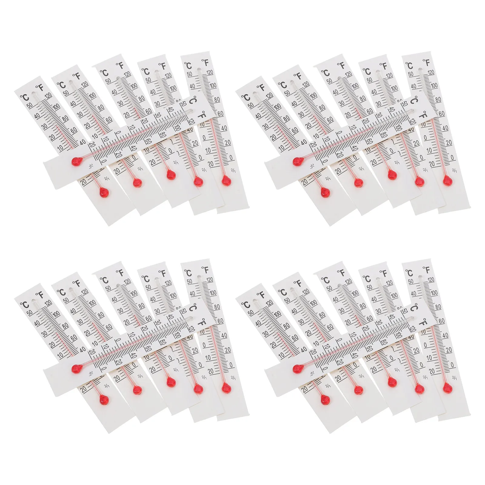 30Pcs Small Glass Thermometer with Red Liquid Dual Scale Cardboard Thermometer for Indoor Outdoor Greenhouse Science Class Craft - view 4