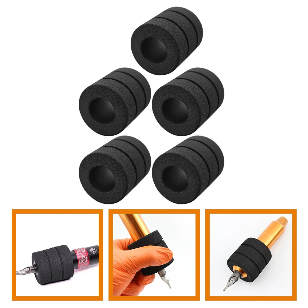 

5pcs Tattoos Grip Covers Sponge Elastic Handle Protectors Comfortable Non-Slip Pen Wraps Sweat Absorbing Durable Handle Sleeve