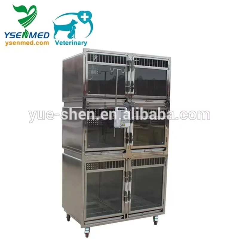 YSVET1220A Ysenmed Vet Clinic Cage Veterinary Cages Stainless Steel Dog Cat Pet Medical Treatment Animal Cage