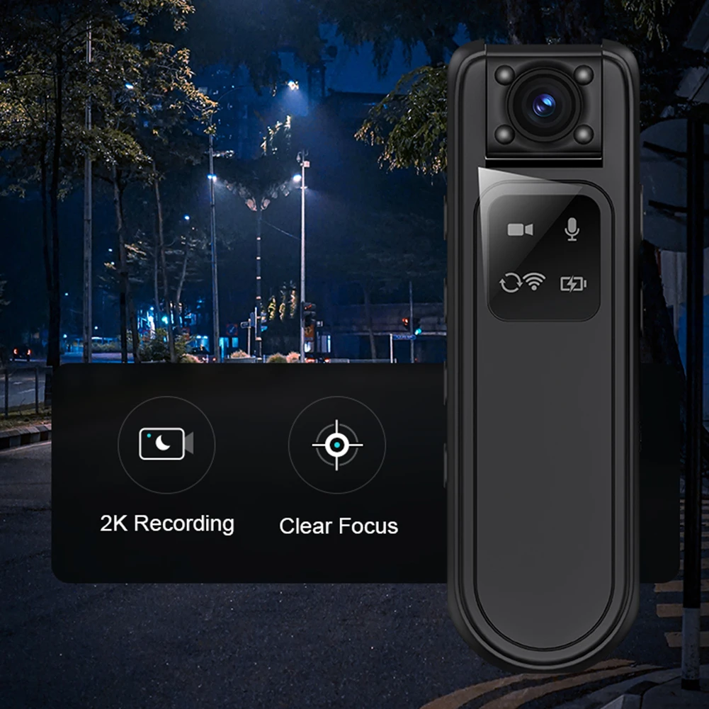 

Мини-камера HD 2K, инфракрасное ночное видение, Wi-Fi, полицейский видеорегистратор, портативный небольшой цифровой видеорегистратор для дома, офиса на открытом воздухе
