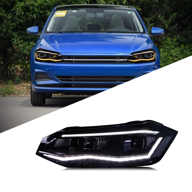 Suitable For VW Polo Plus 2019-up Headlight Assembly Modified LED Daytime Running Lights Running Water Turn Signal Headlights