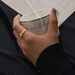 Stainless Steel Women Rings Geometric Adjustable Open Finger Ring Fashion Birthday Party Jewelry Gifts Wholesale Dropshipping