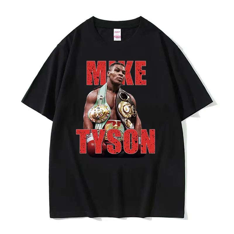 Boxing King Mike Tyson Graphic T Shirts Men\'s Fashion Vintage Oversized T-shirt Male 100% Cotton High Quality T Shirt Streetwear