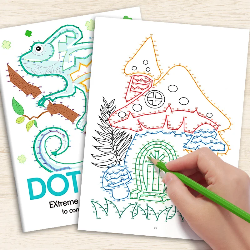 

Скетчбук с точками и линиями, для соединения узоров точками и линиями, тренировка контроля над ручкой, 32 цветные страницы, 32 темы с животными
