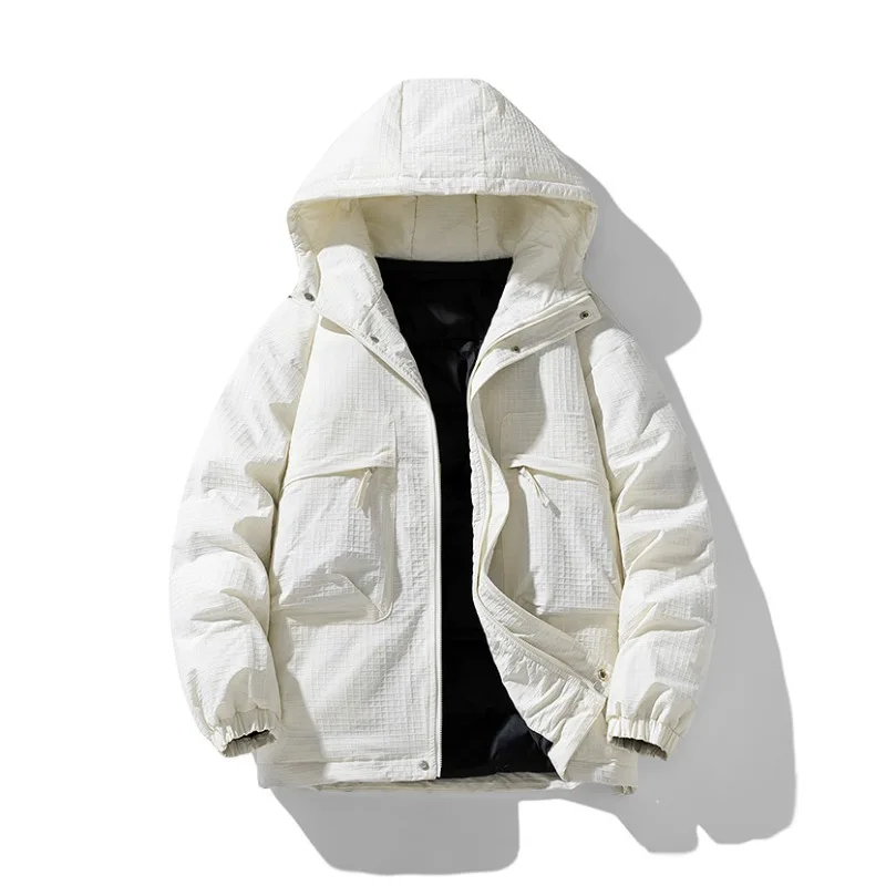 커플 방풍 솜 패딩 재킷 두꺼운 따뜻하고 편안한 솜 패딩 재킷 후드가 달린 단색 캐주얼 재킷