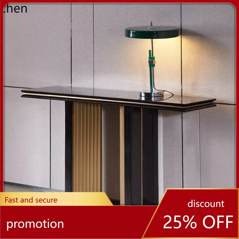 YFY Light Luxury Style Stainless Steel Tempered Glass Console Table Modern Art Console Table Hotel Lobby Sideboard Display Table