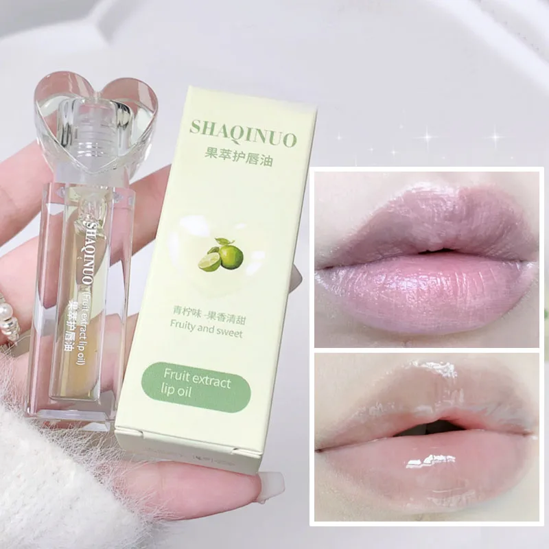 Brillo de labios de gelatina de espejo, aceite de labios transparente y brillante, lápiz labial líquido duradero, hidratante de frutas, maquillaje para el cuidado de los labios no pegajoso