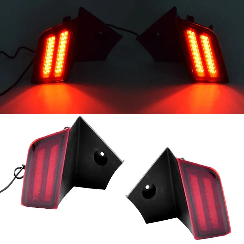 

1Pair Two Functions Automobile Rear Bumper Light for Mitsubishi Pajero SPORTS 2015 2016 Durable Brake Light Fog Lamp Accessories