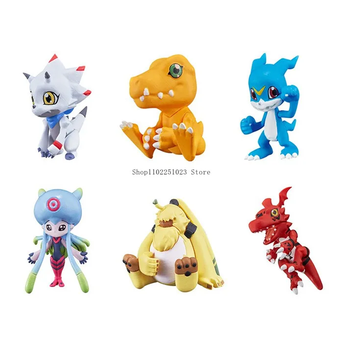 BANDAI Original Gashapon Toys Digimon Adventure Agumon V-mon Anime Figure Toys for Kids Gift Collectible Model Ornaments