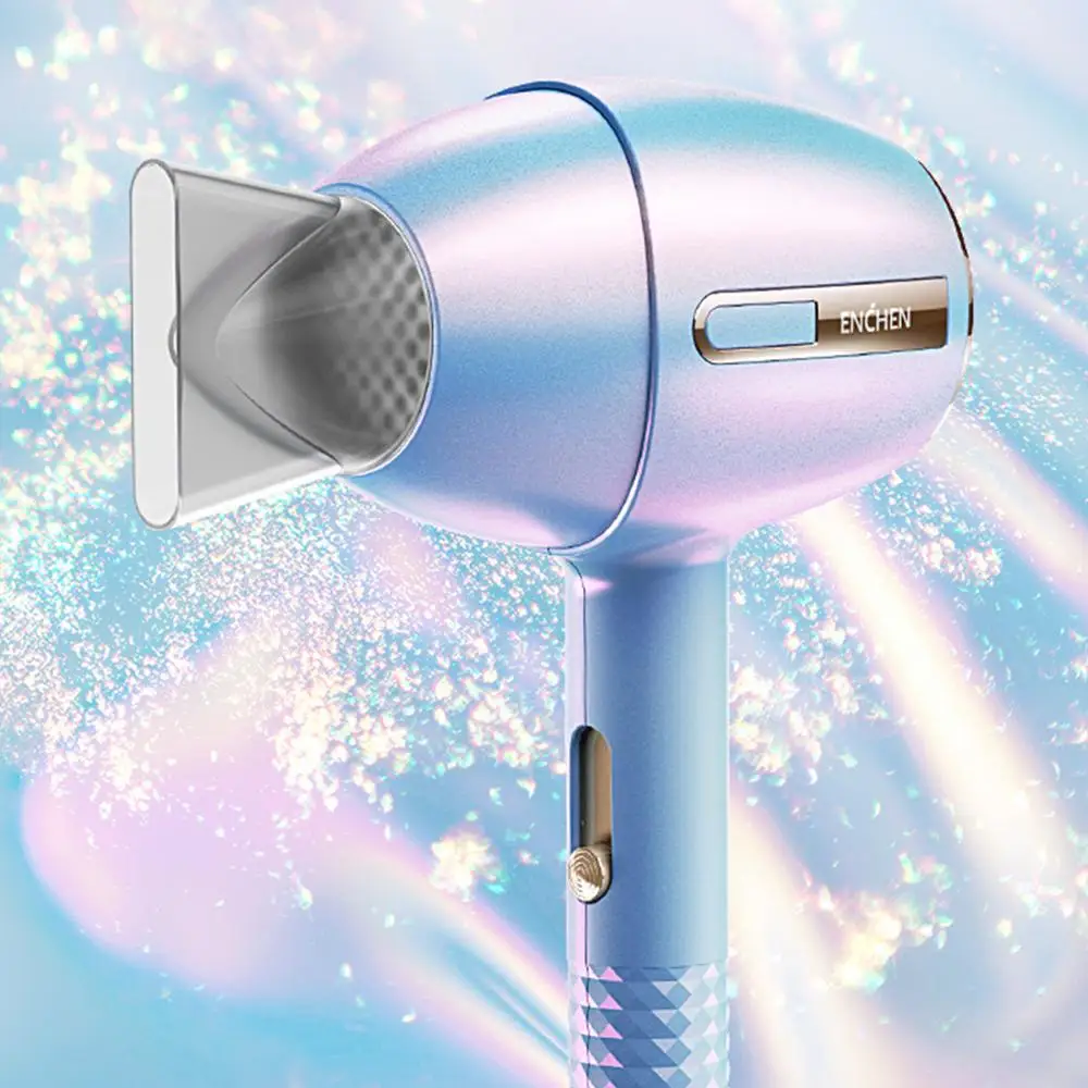 Zero Radiation Anion Hair Dryer 1200W Household Strong Wind Blower with 3 Gears 55℃ Constant Temperature Control Styling Tools
