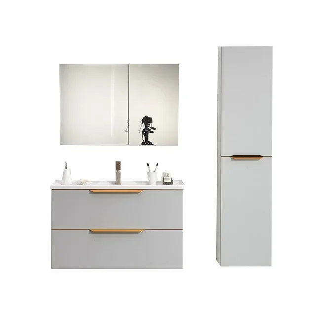 

Popular style wall mounted european style mirror simple modular modern bathroom vanity cabinet
