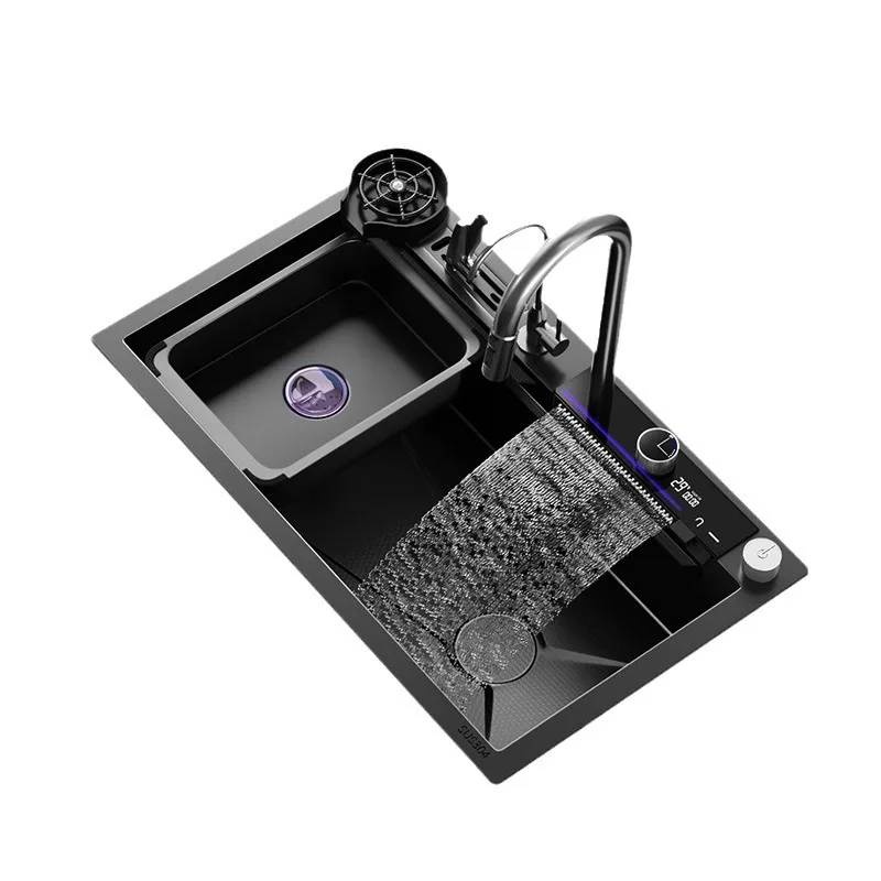 

Large single slot 304 stainless steel sink kitchen household sink thickened under-counter sink