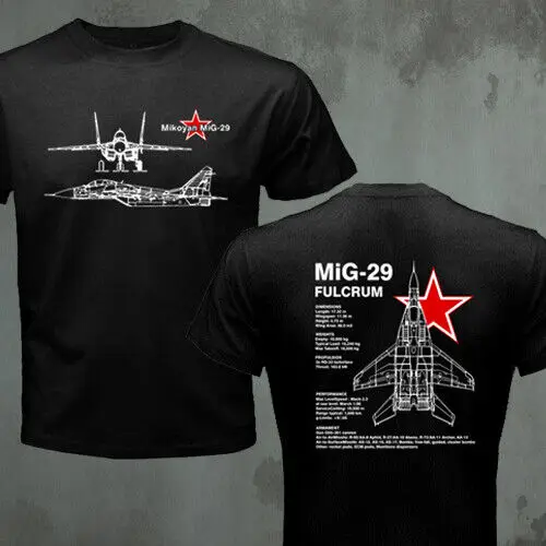 Russian Air Force Mikoyan MiG-29 Fulcrum Fighter T-Shirt 100% Cotton O-Neck Short Sleeve Summer Casual Mens T-shirt Streetwear