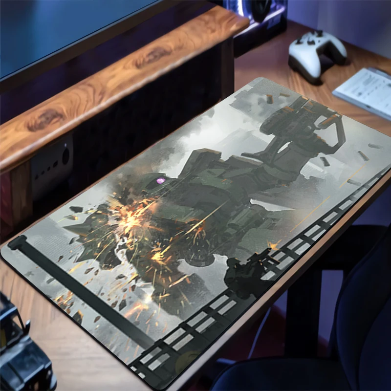 Tapis de souris mécanique guerrier Gundam Zaku II, pour ordinateur portable, bureau, HD, en caoutchouc, pour jeu, accessoires PC, clavier