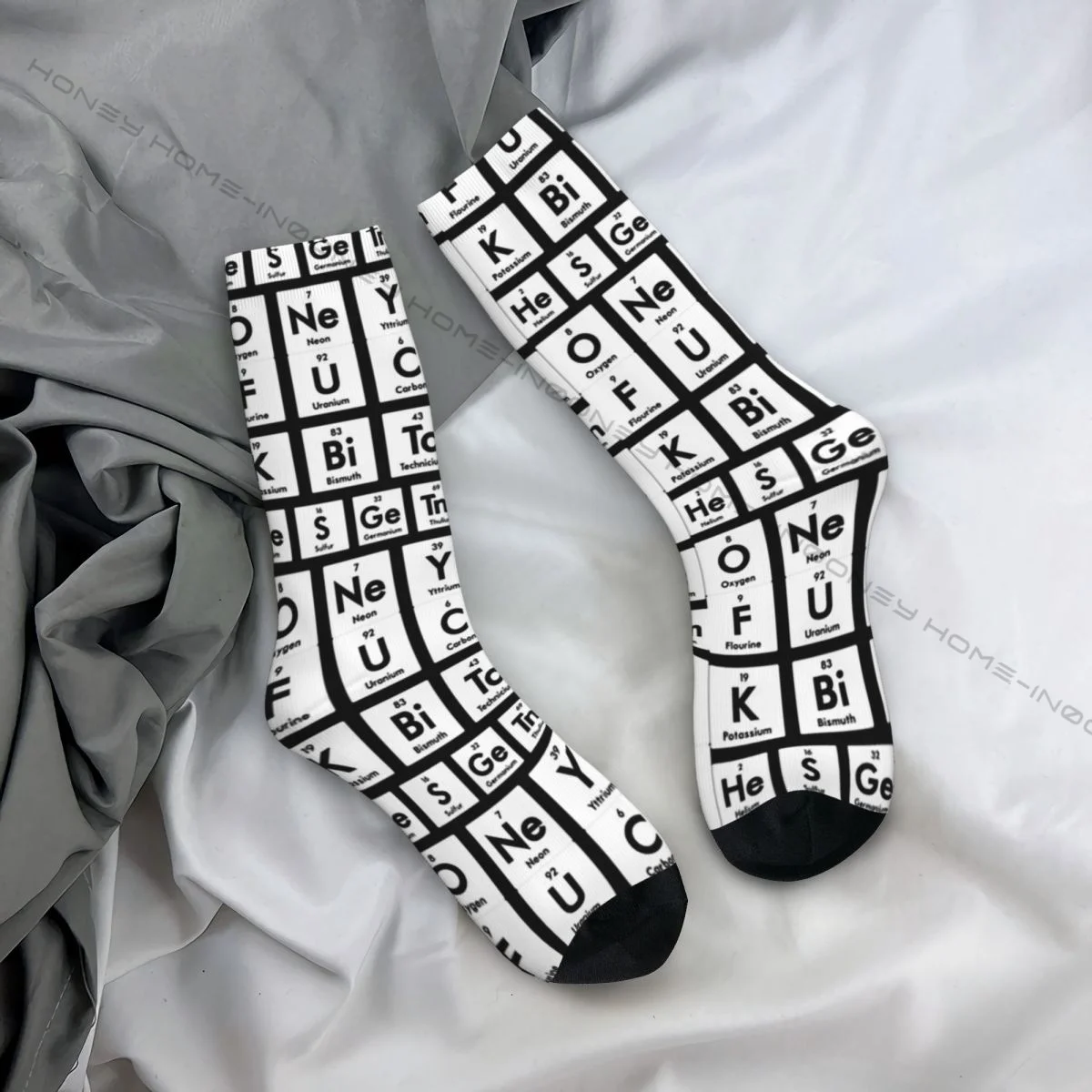 Vintage Periodic Table Joke Elements Men\'s Socks Chemistry Chemist Science  Unisex Harajuku Seamless Printed Crew Sock Boys Gift