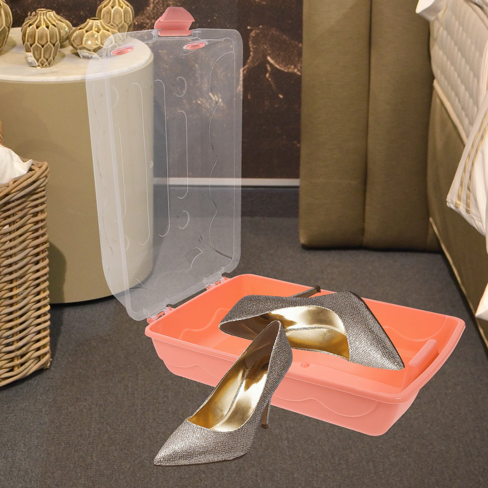 

Flipping Lid Clear Shoe Box Storage Plastic Stacking Sneakers Organizer Transparent Stackable Shoe Holder Box Sneaker Boxes