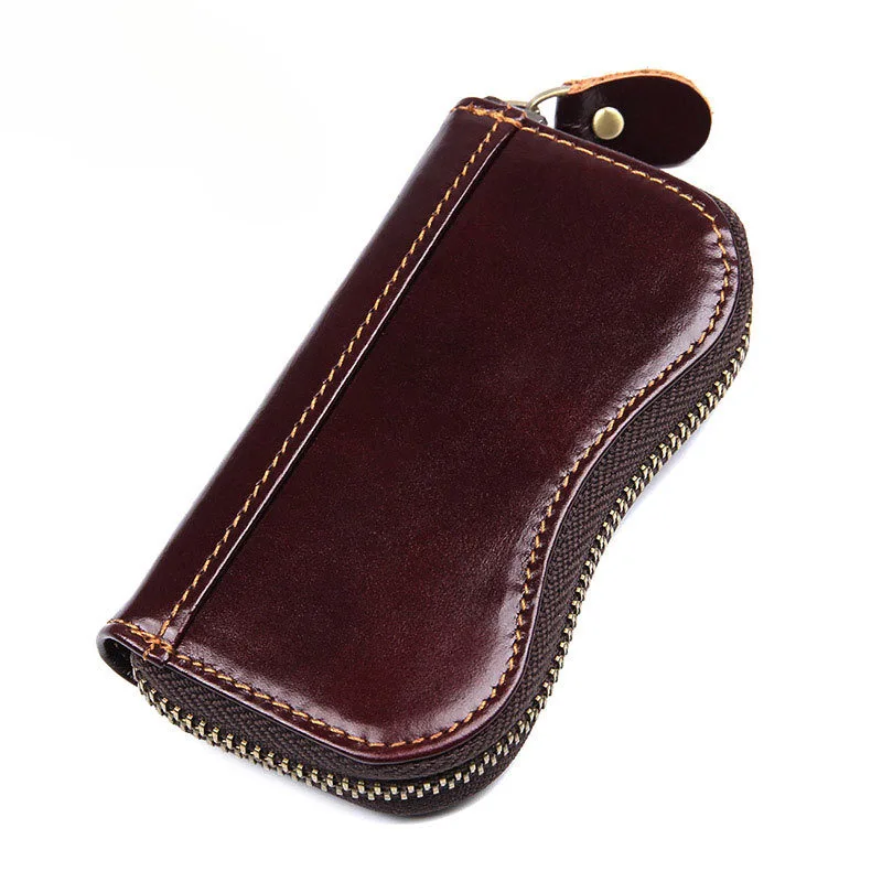 Genuine Leather Key Case For Car First Layer Cowhide Multi-functional Multi-card Slot Card Holder Coin Purse Wallet