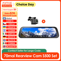 70mai S500 Rearview Dash Cam 9.35'' Touch Screen 3K Super Capacitor Dual-Channel HDR Voice Control 24H Parking Surveillance